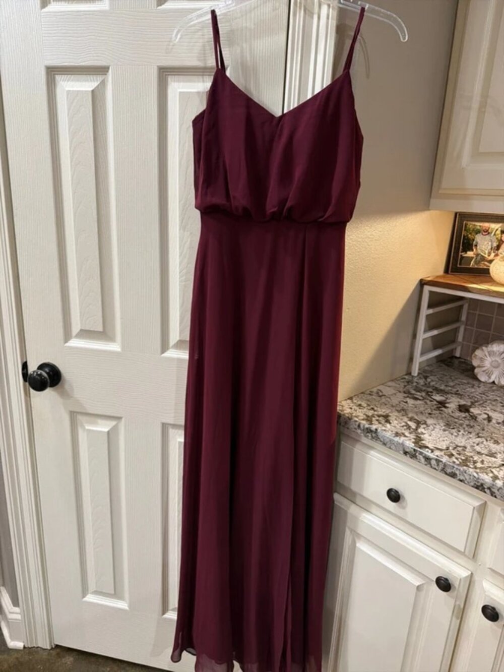 Chiffon long spaghetti strap dress